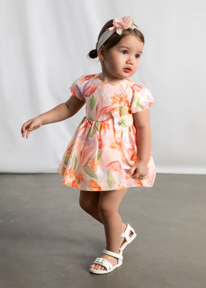 Vestido de ceremonia estampado flores bebé