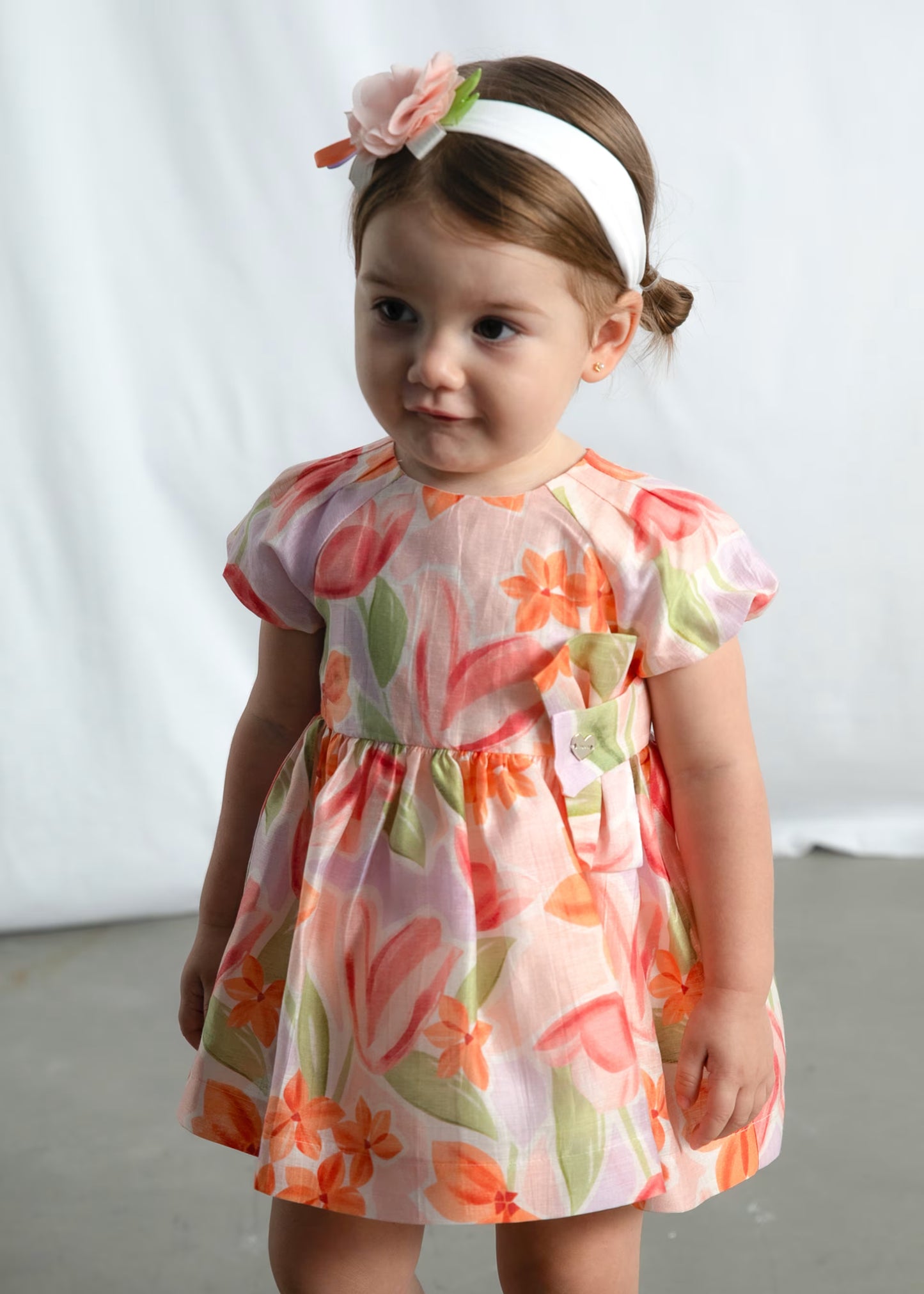 Vestido de ceremonia estampado flores bebé