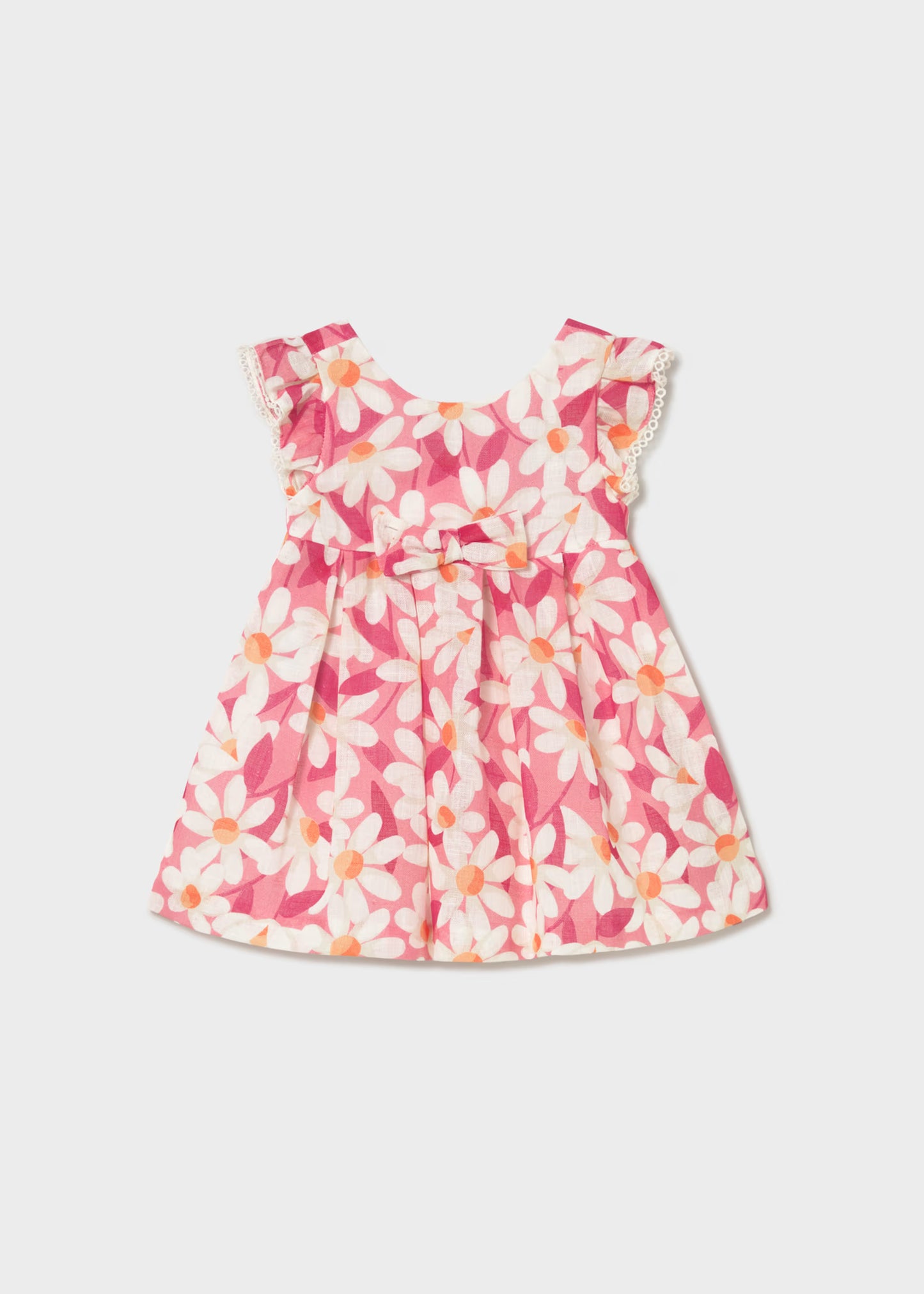 Vestido de ceremonia con volantes y estampado de flores bebé