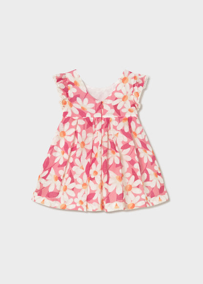 Vestido de ceremonia con volantes y estampado de flores bebé