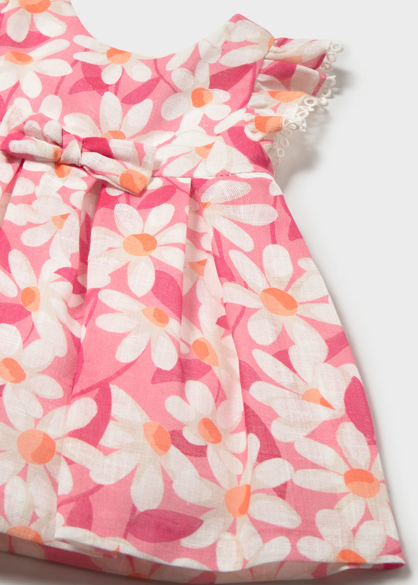 Vestido de ceremonia con volantes y estampado de flores bebé