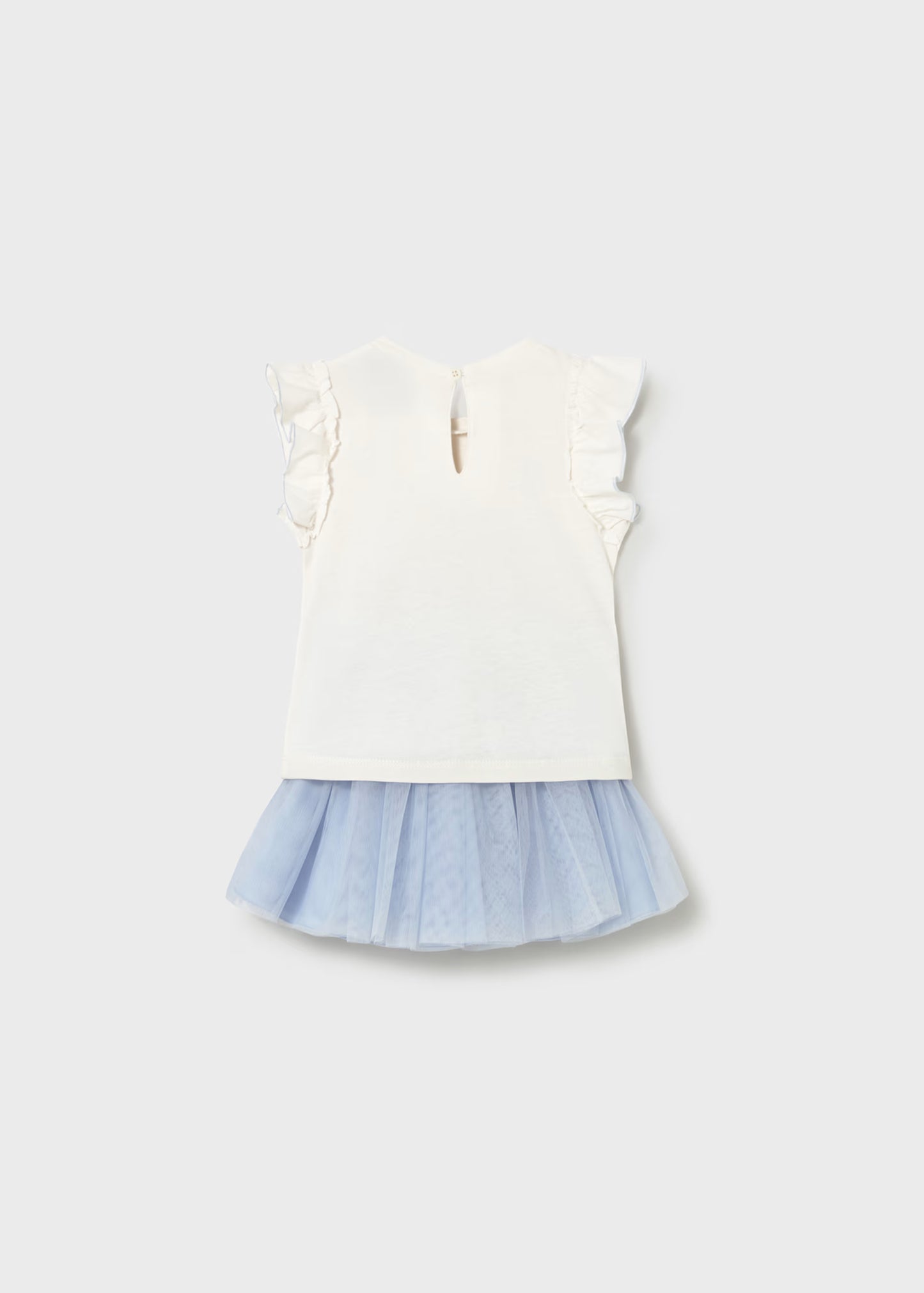 Conjunto de falda de tul y camiseta con volantes bebé