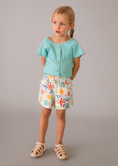 Camiseta con volantes niña