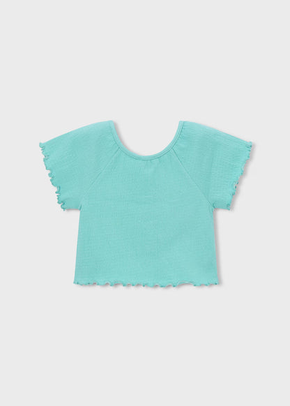 Camiseta con volantes niña