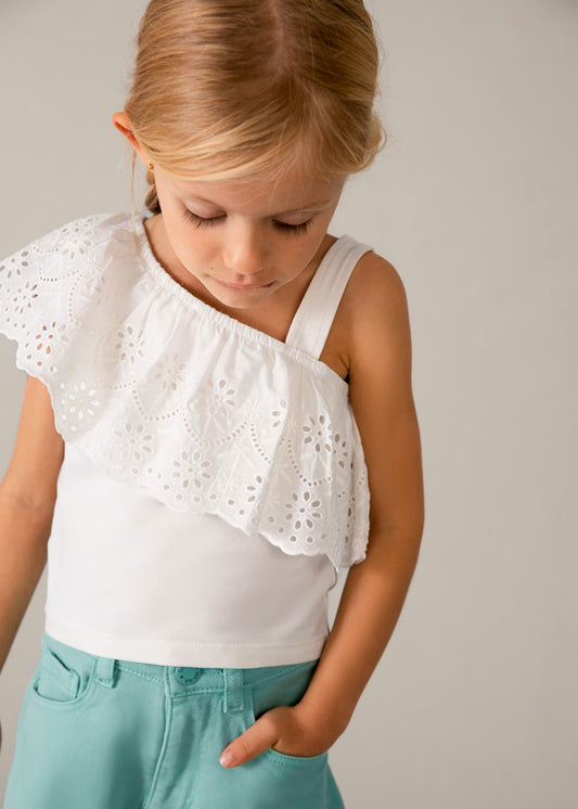 Camiseta de tirantes con volante niña