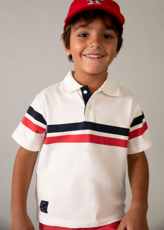 Polo con bandas decorativas niño
