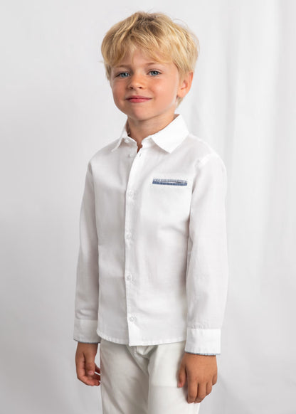 Camisa manga larga con lino vestir niño