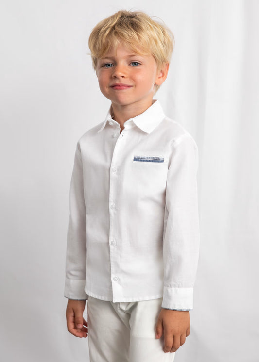 Camisa manga larga con lino vestir niño
