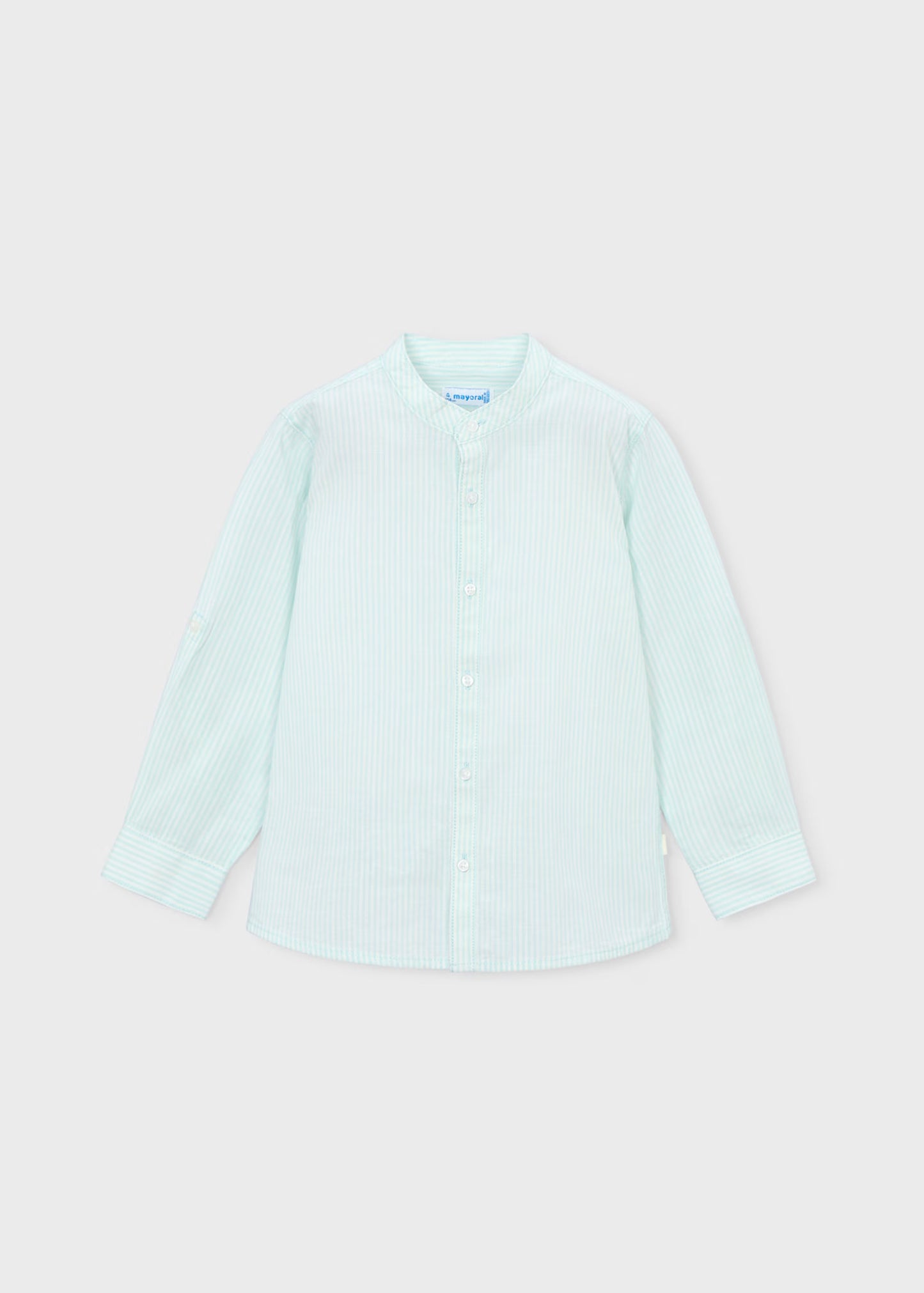Camisa manga larga rayas cuello mao niño