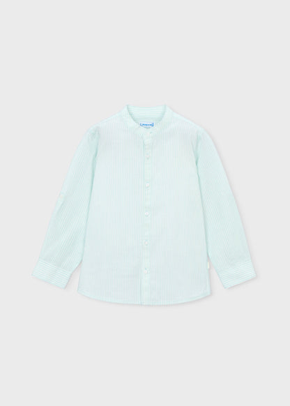 Camisa manga larga rayas cuello mao niño