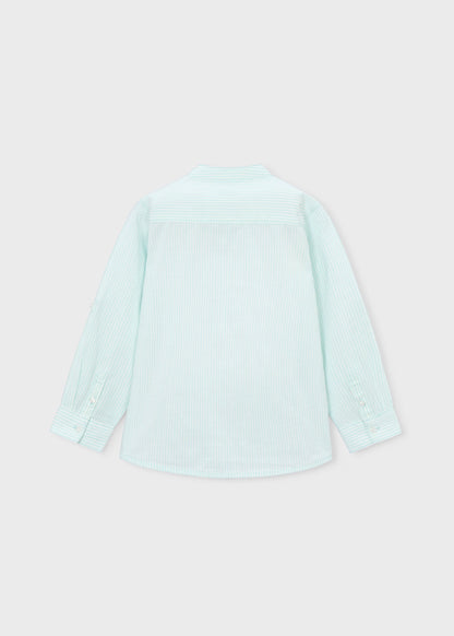 Camisa manga larga rayas cuello mao niño