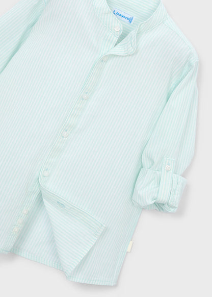 Camisa manga larga rayas cuello mao niño
