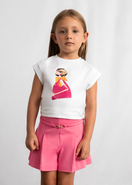 Pantalón corto punto roma niña