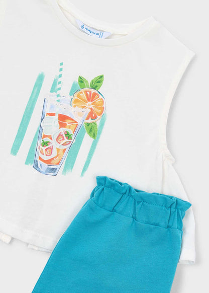 Conjunto pantalón corto y camiseta niña