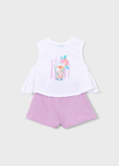 Conjunto pantalón corto y camiseta niña