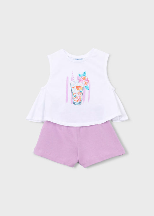 Conjunto pantalón corto y camiseta niña