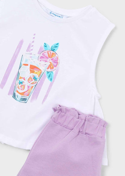 Conjunto pantalón corto y camiseta niña