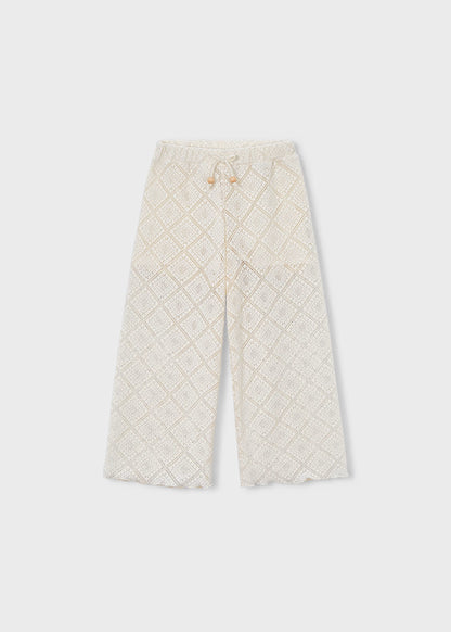 Pantalón largo crochet niña