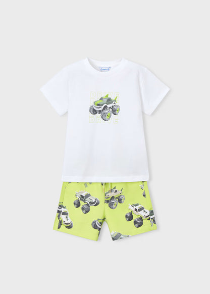 Conjunto bermuda y camiseta estampada niño