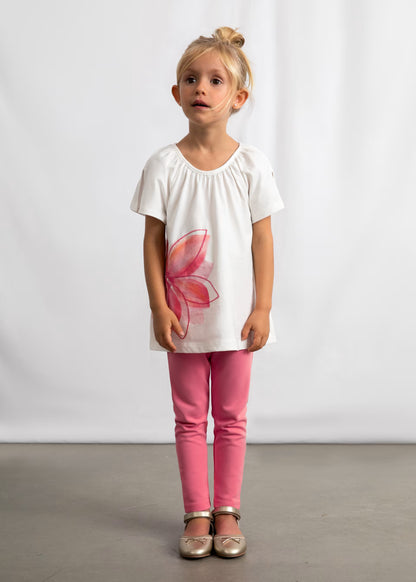 Conjunto legging y camiseta flor niña