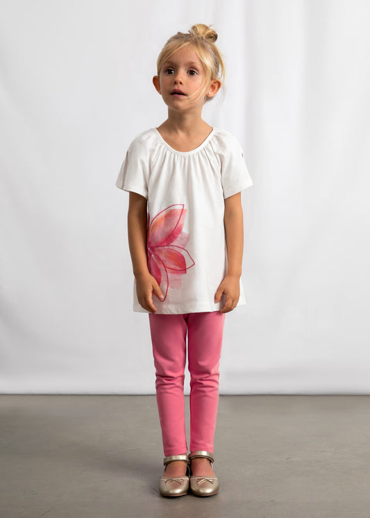Conjunto legging y camiseta flor niña
