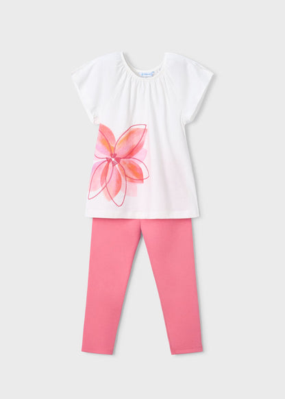 Conjunto legging y camiseta flor niña