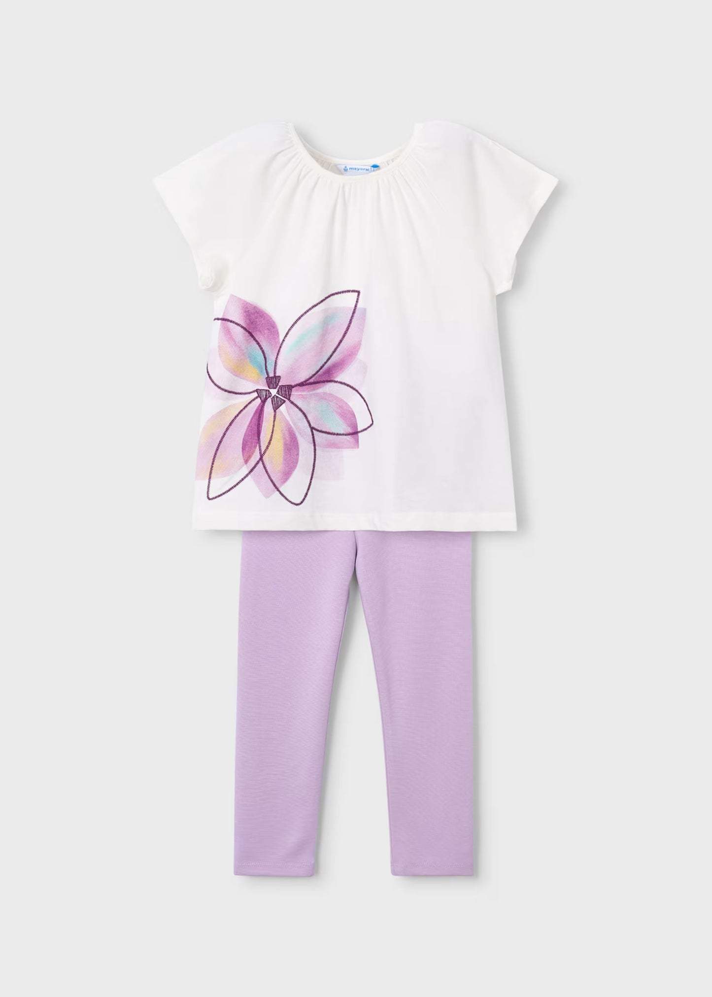 Conjunto legging y camiseta flor niña