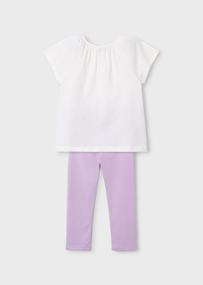 Conjunto legging y camiseta flor niña
