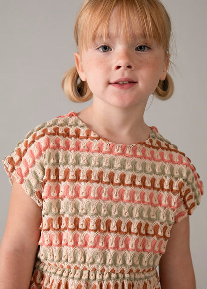 Vestido crochet multicolor niña