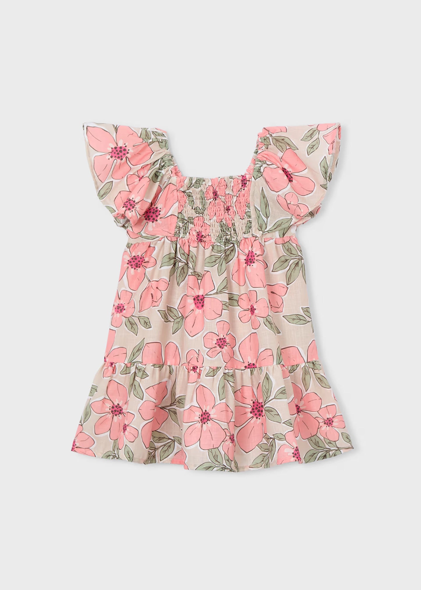 Vestido estampado nido de abeja niña