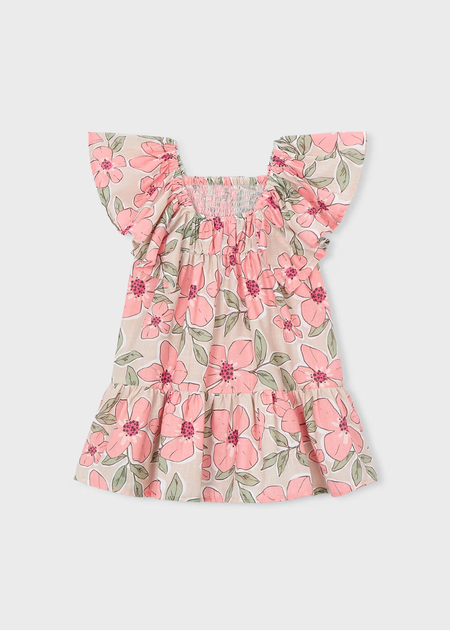Vestido estampado nido de abeja niña
