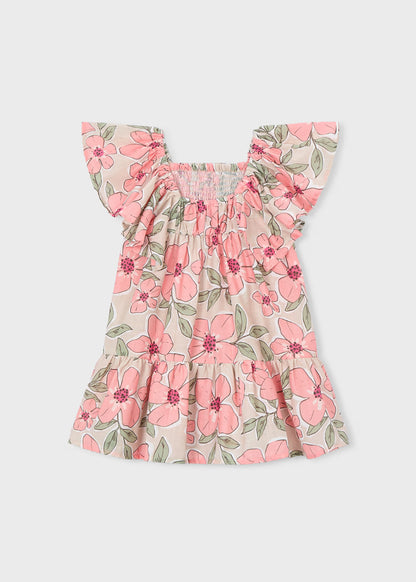 Vestido estampado nido de abeja niña