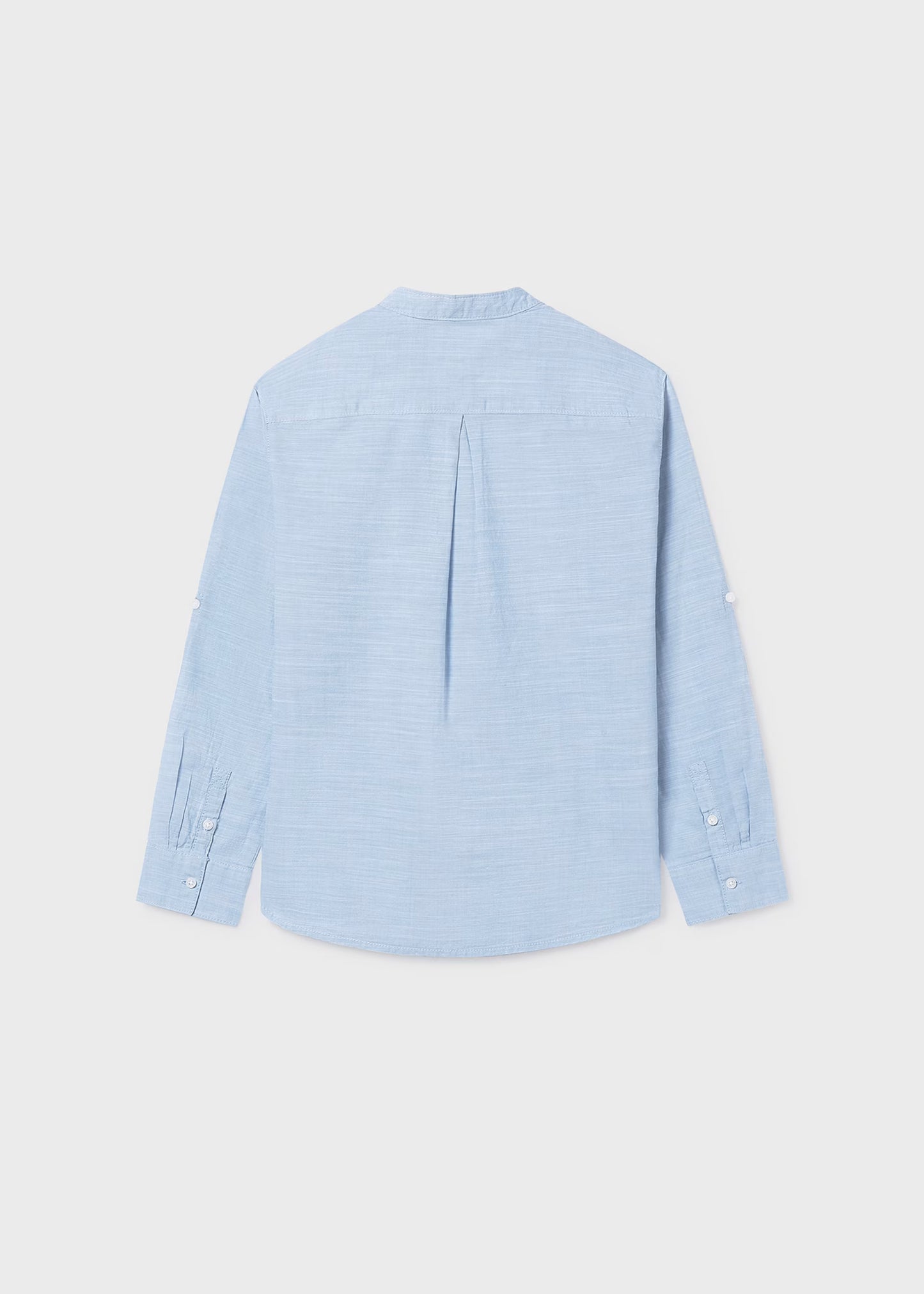 Camisa manga larga cuello mao chico
