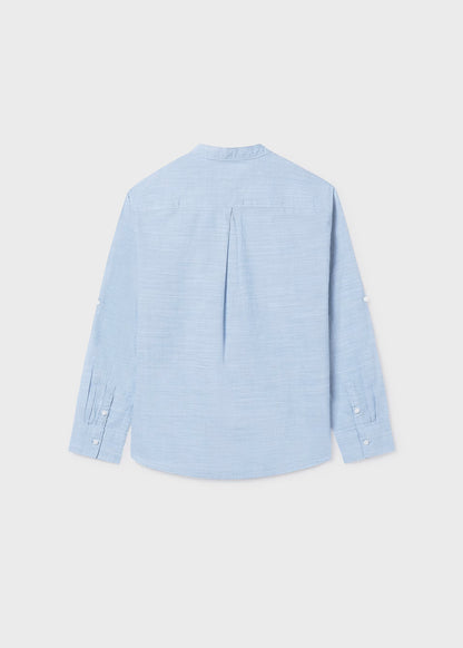 Camisa manga larga cuello mao chico