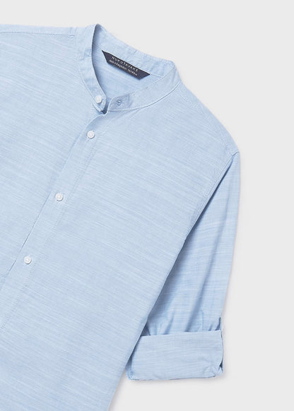 Camisa manga larga cuello mao chico