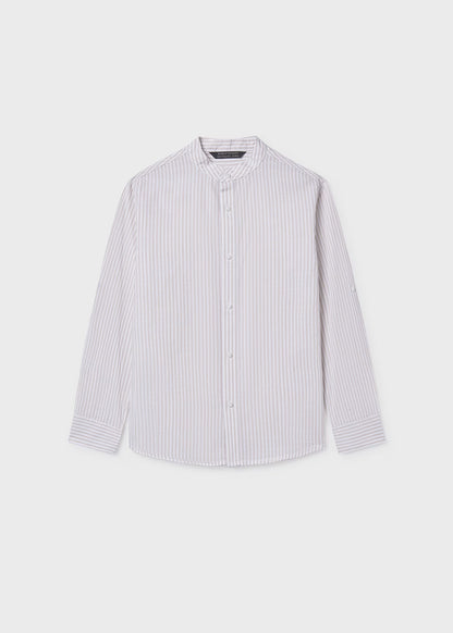 Camisa manga larga cuello mao chico