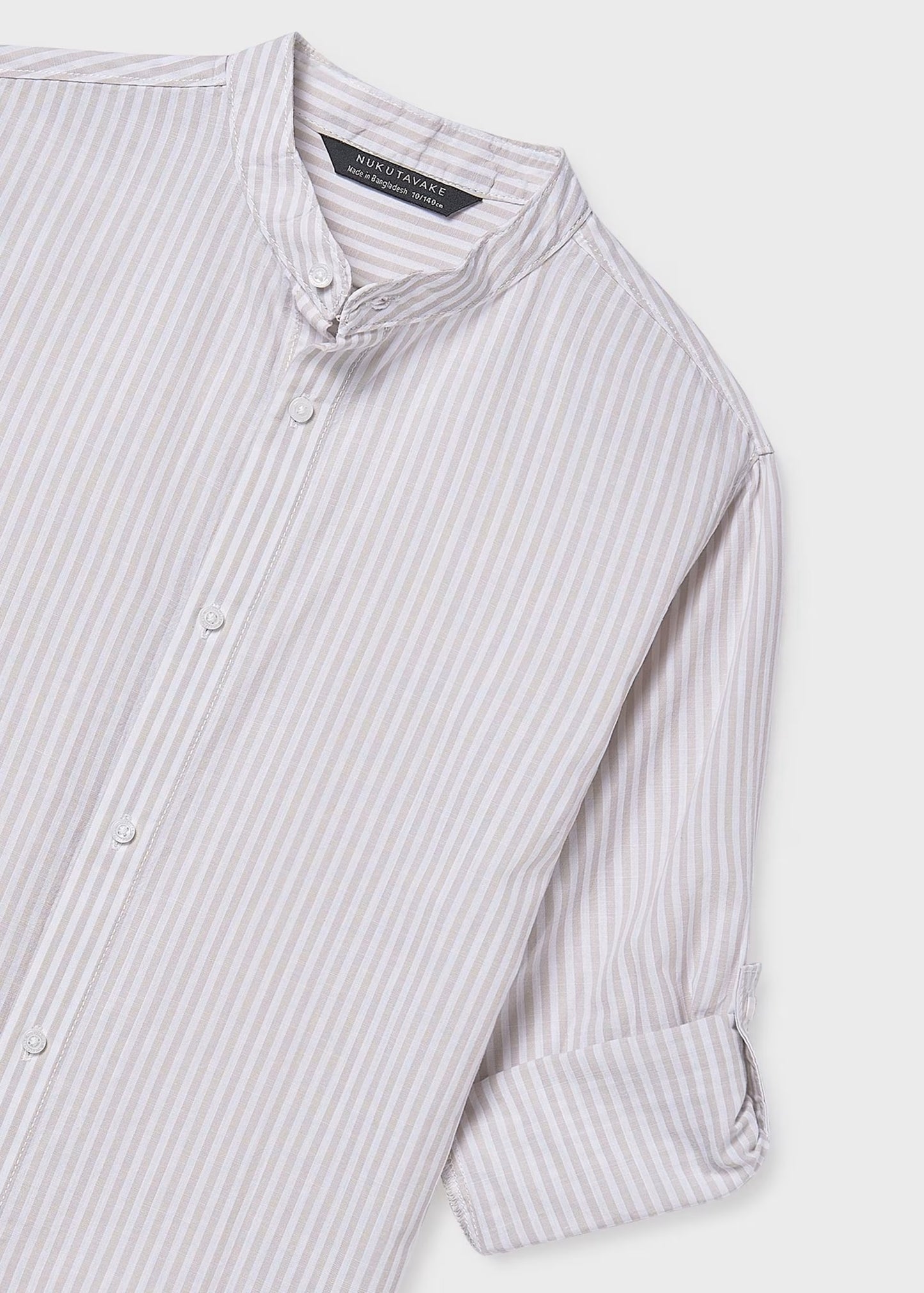 Camisa manga larga cuello mao chico