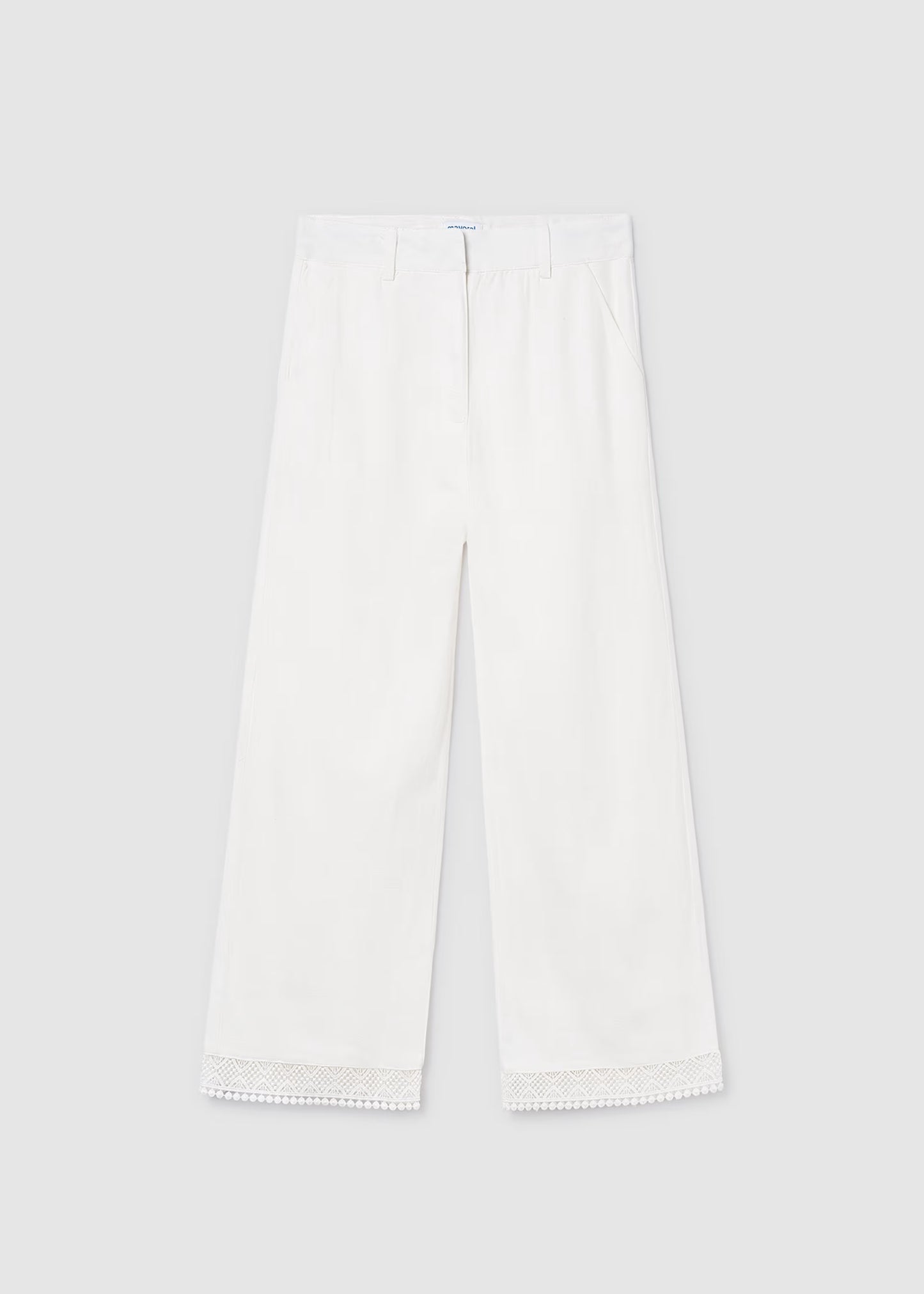 Pantalón largo cinta bordada chica