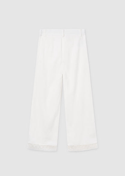 Pantalón largo cinta bordada chica