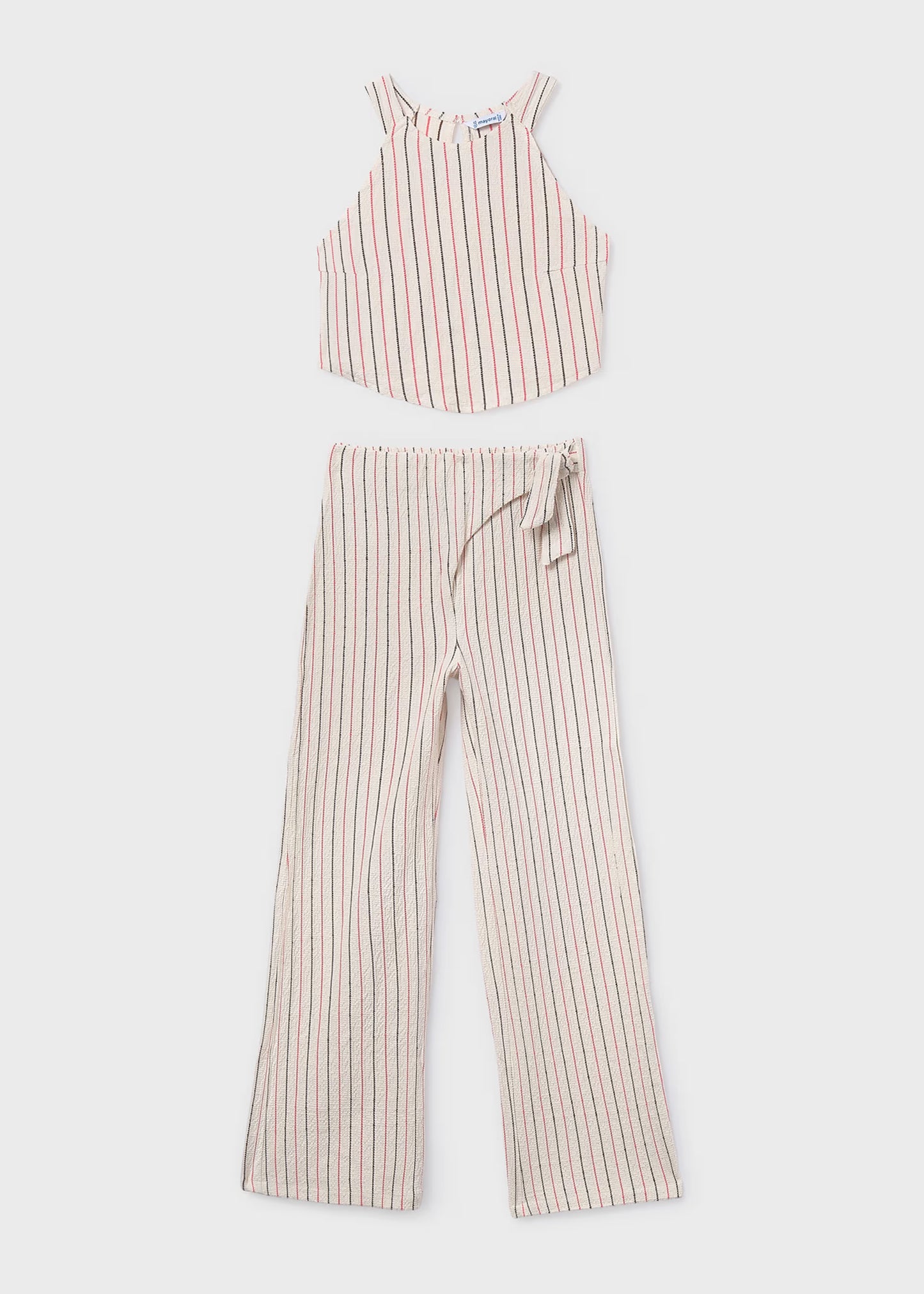Conjunto pantalón largo y top rayas chica