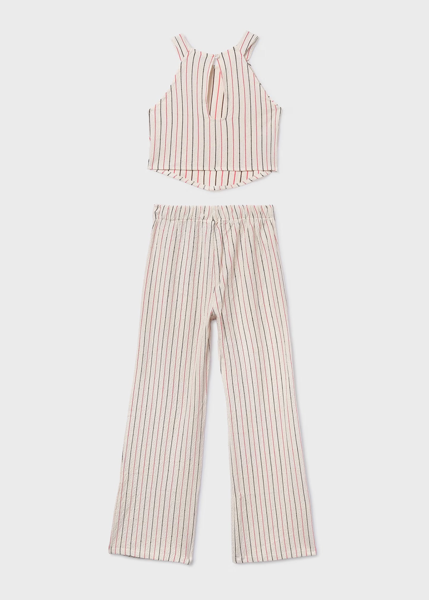 Conjunto pantalón largo y top rayas chica
