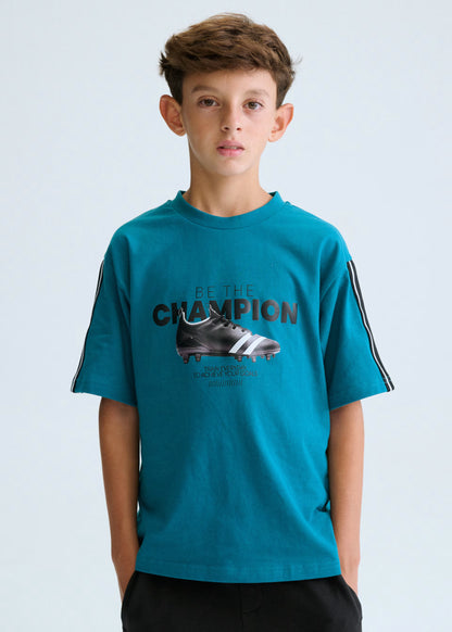 Conjunto bermuda y camiseta bota de fútbol chico