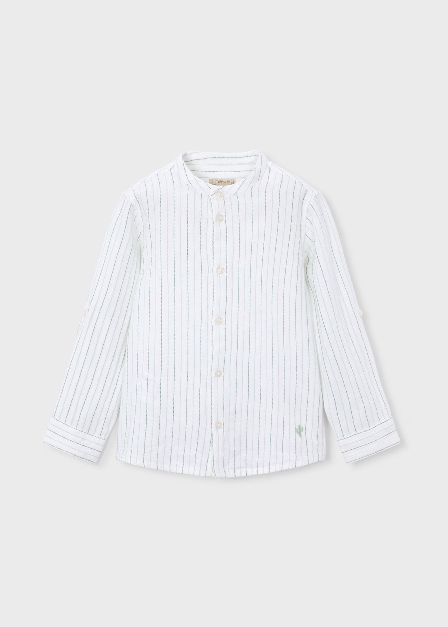 Camisa con cuello mao rayas niño