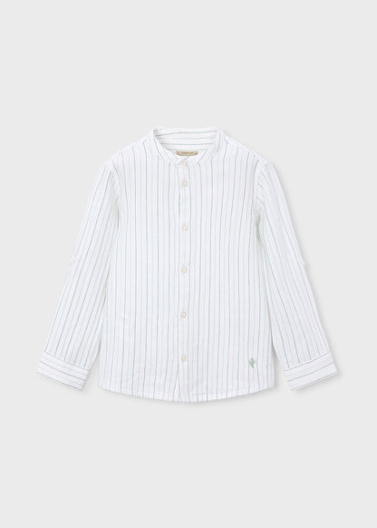 Camisa con cuello mao rayas niño