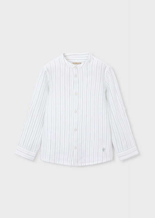Camisa con cuello mao rayas niño