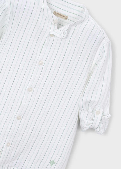 Camisa con cuello mao rayas niño