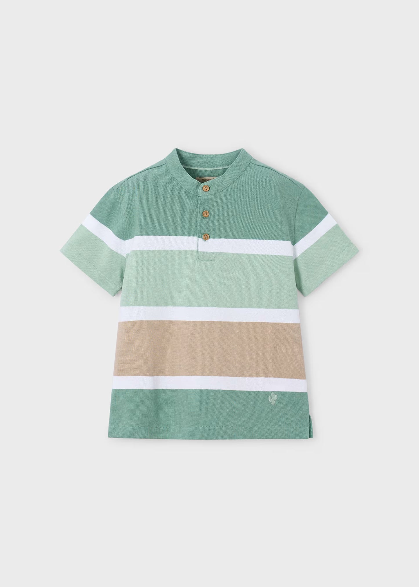 Polo con cuello mao rayas niño