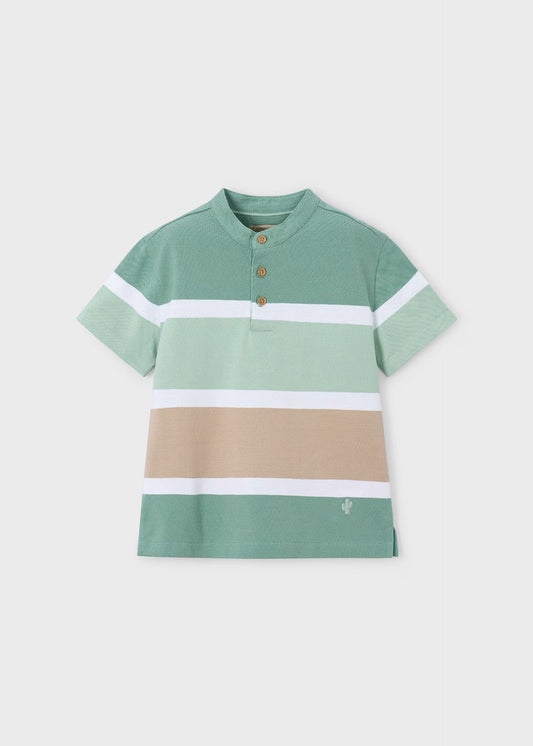 Polo con cuello mao rayas niño