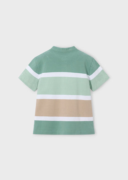 Polo con cuello mao rayas niño