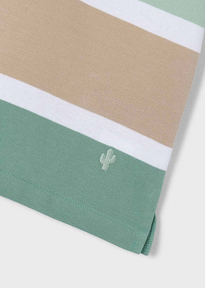 Polo con cuello mao rayas niño